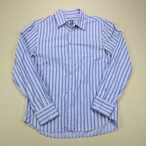 Armani Exchange Button Down Shirt Striped Long Sleeve Blue Mens Size M